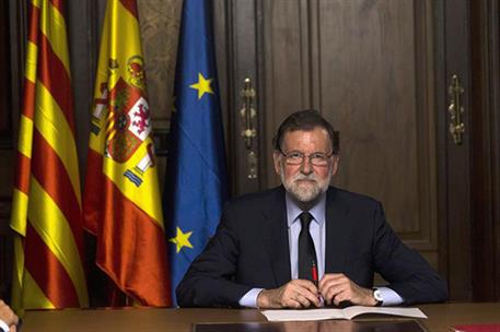 17/08/2017. Atentado Barcelona. El presidente del Gobierno, Mariano Rajoy, durante la reunión que ha mantenido, en la Delegación del Gobiern...
